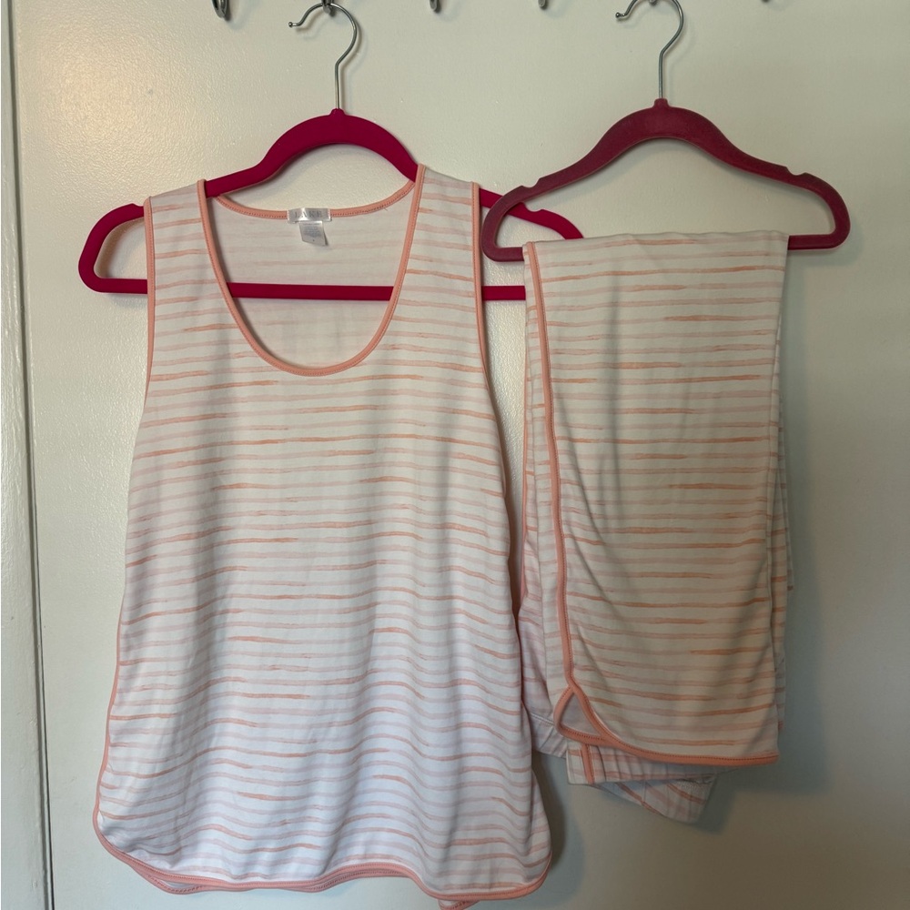 LAKE Pajamas Pima Tank-Long Set in Sunrise Lake - Sz S